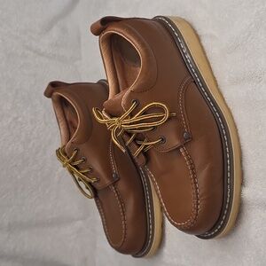 Die Hard 82994 Mens 11 4" Soft Toe Tough Leather Low Top Work Boots VGUC Brown